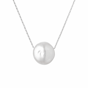 Collar de plata de ley 925 rodiada con perla barroca de agua dulce – Gaura Pearls