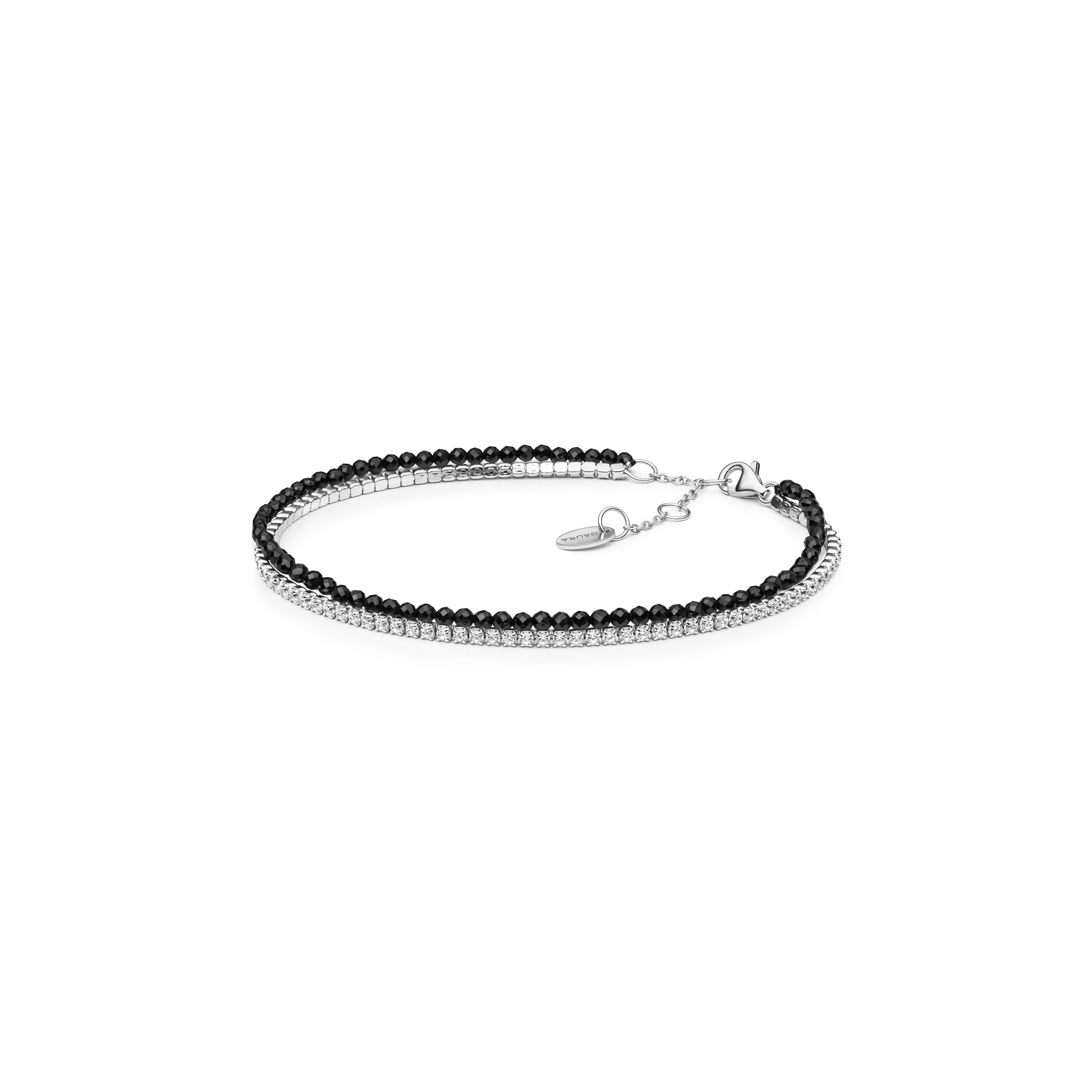Pulsera de circonita y espinela con plata de ley 925 rodiada – Gaura Pearls