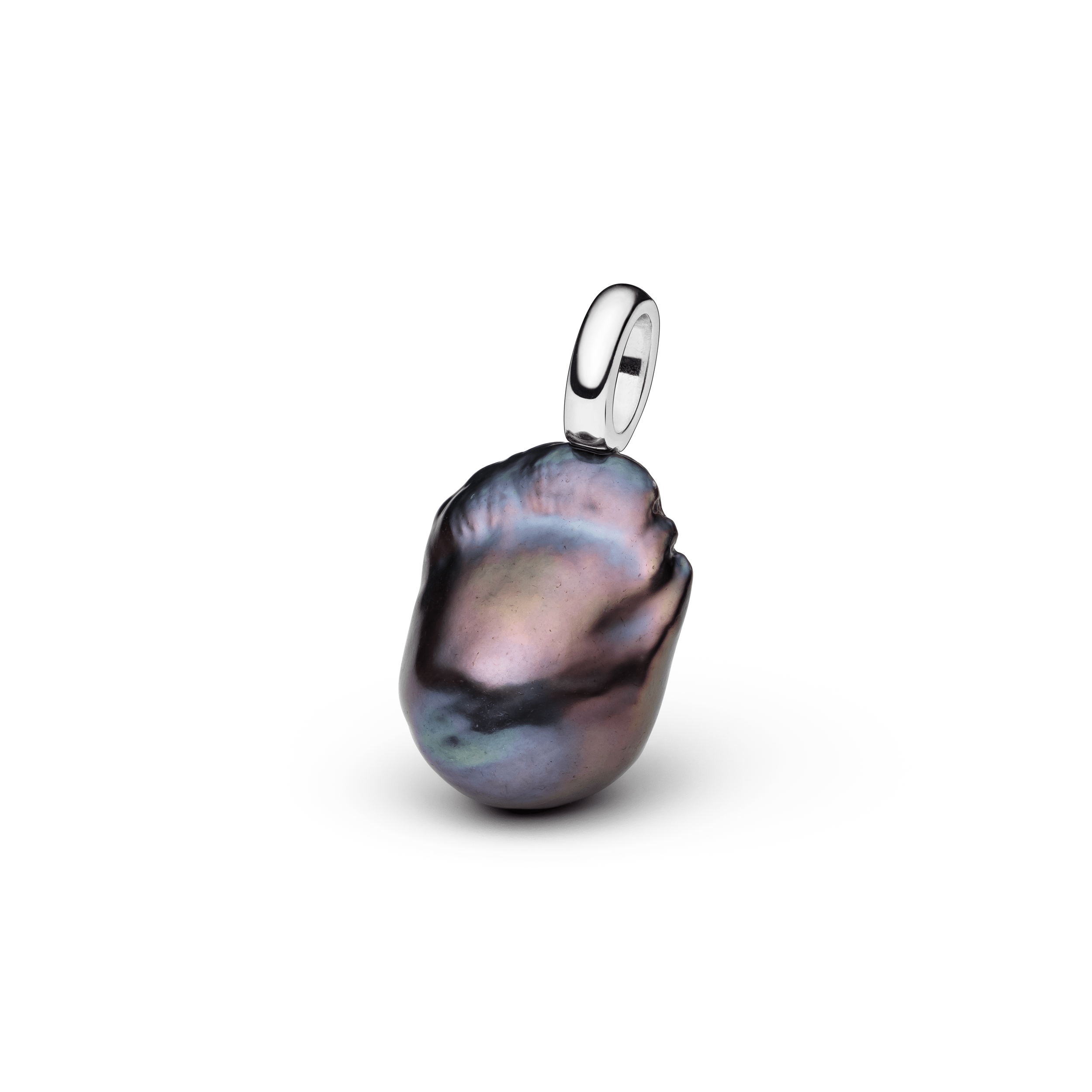Colgante con perla Kasumi de agua dulce en plata de ley 925 rodiada – Gaura Pearls - Imagen 2