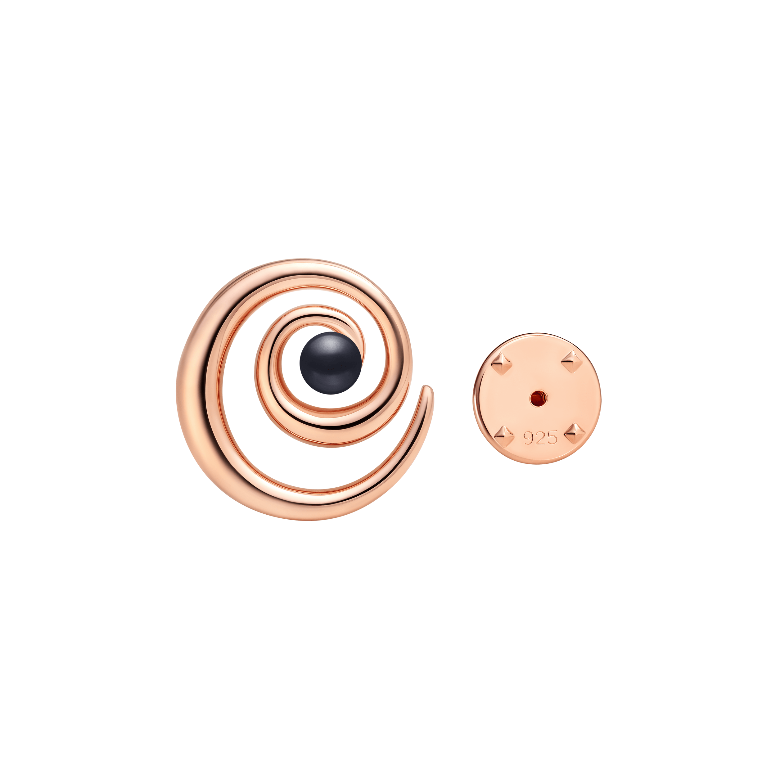 Broche de plata de ley 925 con baño de oro rosa de 14K, con perla de agua dulce – Gaura Pearls - Imagen 2