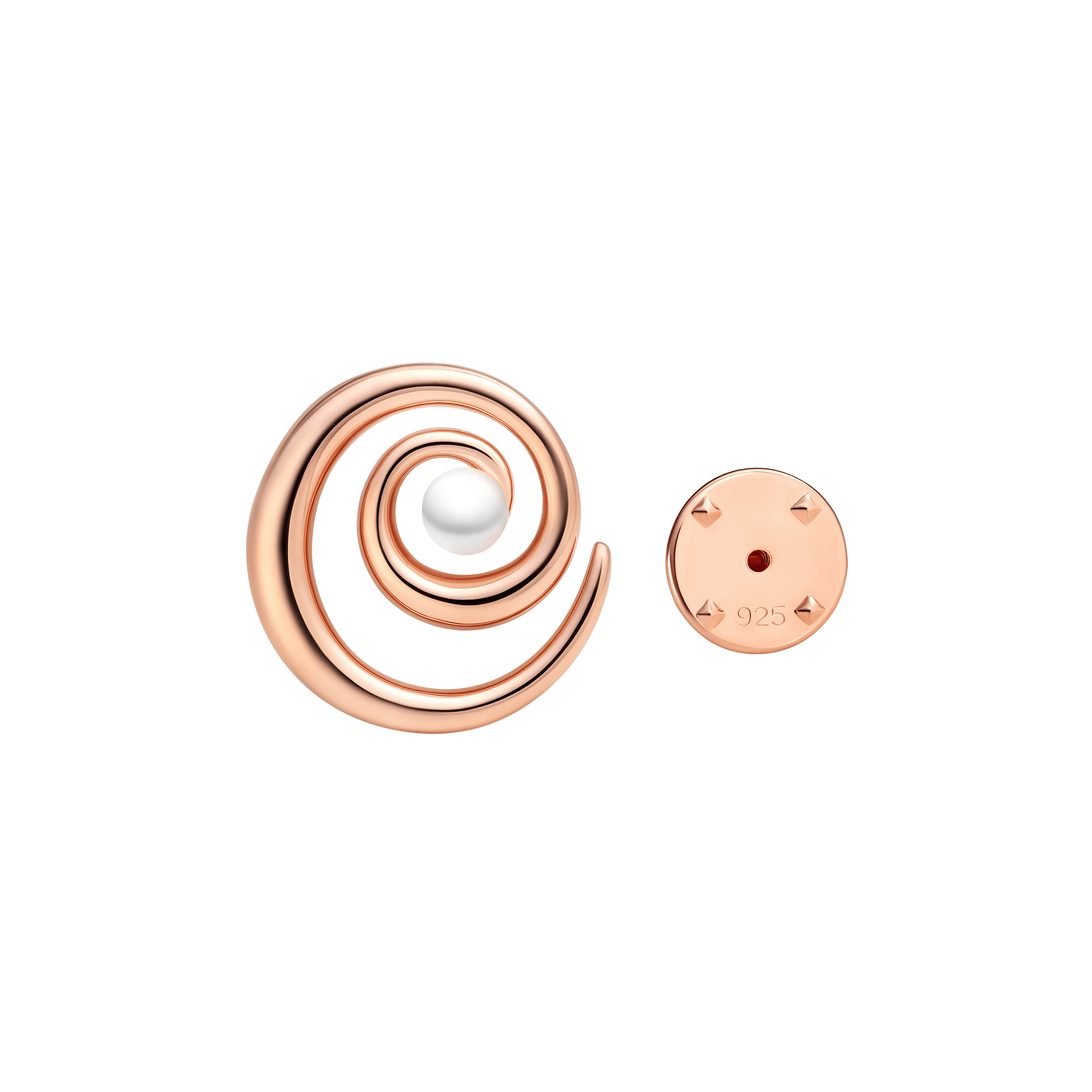 Broche de plata de ley 925 con baño de oro rosa de 14K, con perla de agua dulce – Gaura Pearls