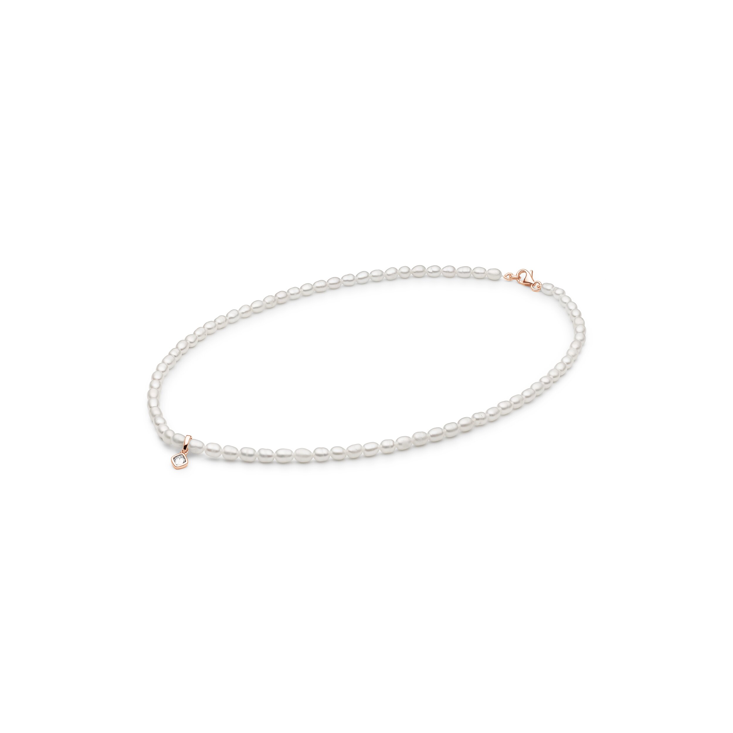 Collar de perlas de agua dulce en plata de ley 925 con baño de oro rosa de 14K – Gaura Pearls