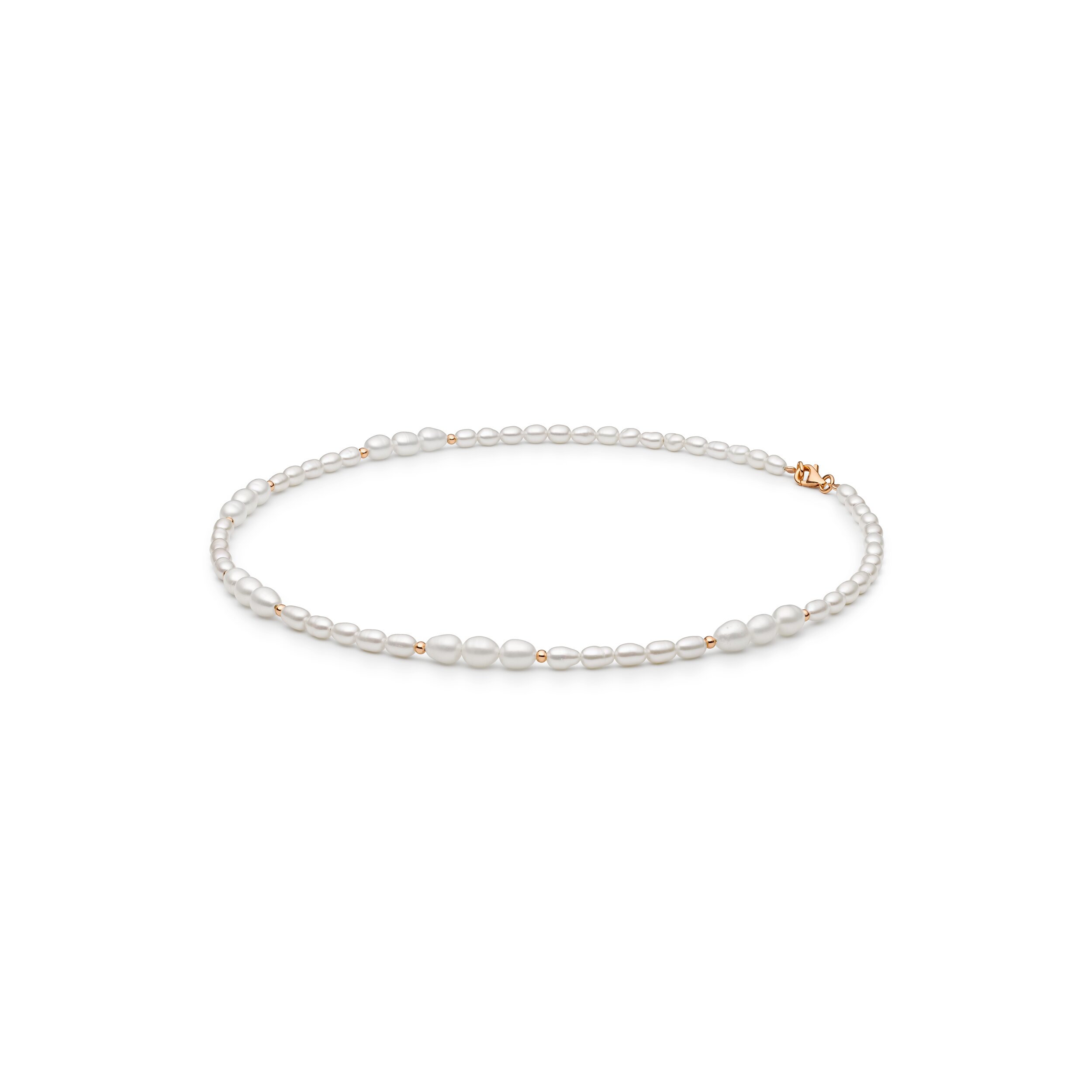 Collar de perlas de agua dulce con plata de ley 925 bañada en oro rosa de 14K – Gaura Pearls