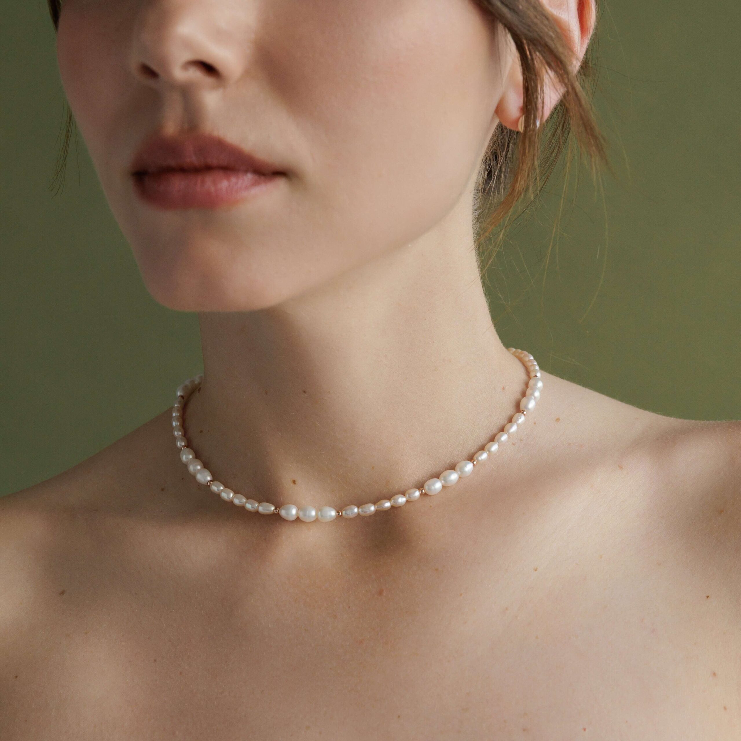 Collar de perlas de agua dulce con plata de ley 925 bañada en oro rosa de 14K – Gaura Pearls - Imagen 2
