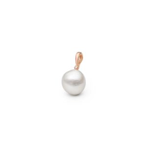 Colgante de perla Edison de agua dulce con cristal de circonita en plata de ley 925 bañada en oro rosa de 14K - Gaura Pearls