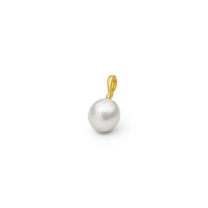 Colgante de perla Edison de agua dulce con cristal de circonita en plata de ley 925 bañada en oro de 14K - Gaura Pearls
