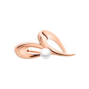 Broche de plata de ley 925 con baño de oro rosa de 14K, con perla de agua dulce – Gaura Pearls